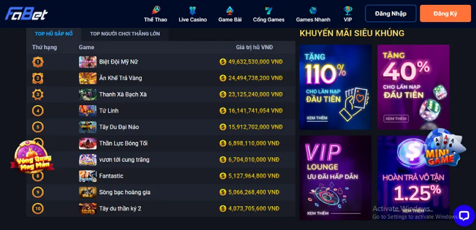 Hoàn trả cược thua i999 game